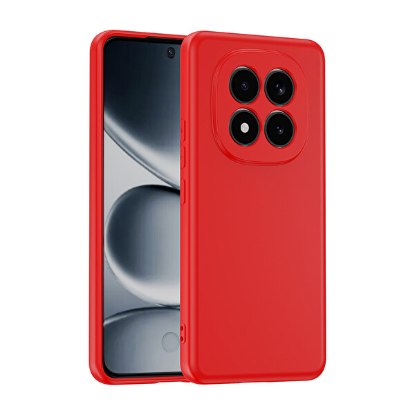 Başkenttekno Xiaomi Redmi Note 15 Pro Plus Uyumlu Kılıf Kamera Korumali Mara Lansman Kapak Kırmızı