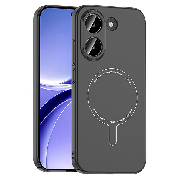 Başkenttekno Xiaomi Poco X8 Pro Uyumlu MagSafe Özellikli Elio Kamera Korumalı Sert Kapak Kılıf Siyah