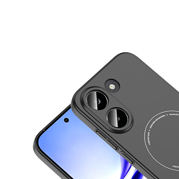 Başkenttekno Xiaomi Poco X8 Pro Uyumlu MagSafe Özellikli Elio Kamera Korumalı Sert Kapak Kılıf Siyah