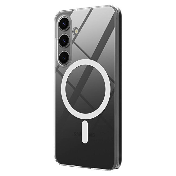 Başkenttekno Samsung Galaxy S26 Plus Kılıf Kamera Korumalı Kablosuz Şarj Özellikli Sararmaz Sert PC Porto Kapak Şeffaf