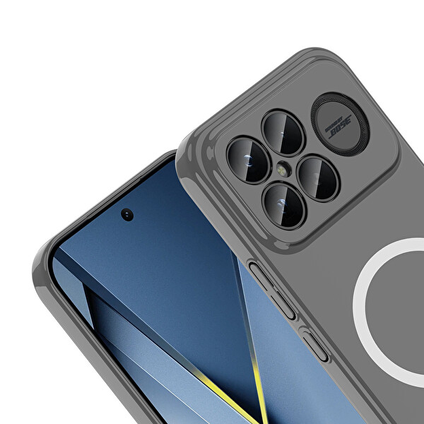 Başkenttekno Xiaomi Poco F8 Ultra Uyumlu Kamera Korumalı MagSafe Şarj Şeffaf Sararmaz London Sert Plastik Kapak Şeffaf