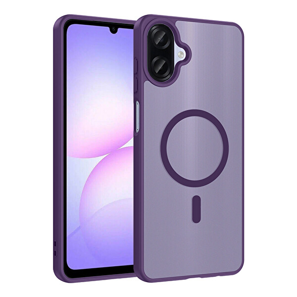 Başkenttekno Samsung Galaxy A07 Kılıf Mat Magsafe Şarj Hassas Butonlu Renkli Yumuşak Kenarlı Premium Babet Kapak