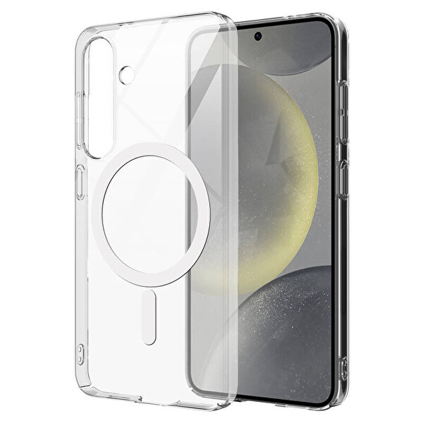 Başkenttekno Samsung Galaxy S26 Kılıf Kamera Korumalı Kablosuz Şarj Özellikli Sararmaz Sert PC Porto Kapak Şeffaf