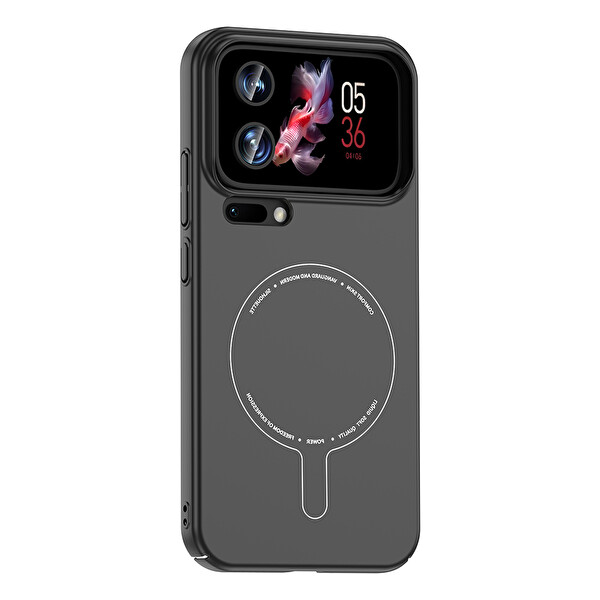 Başkenttekno Xiaomi 17 Pro Max Uyumlu MagSafe Özellikli Elio Kamera Korumalı Sert Kapak Kılıf Siyah