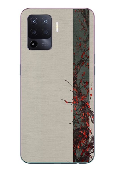 Le Balvo Oppo Reno 5 Lite Uyumlu Sade Sonbahar Sarmaşık Baskılı Silikon Kılıf