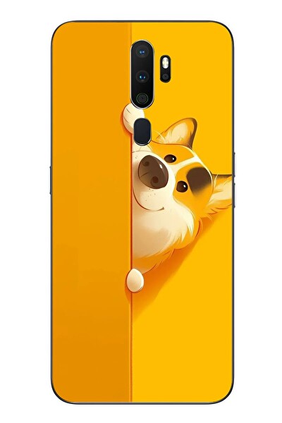 Le Balvo Oppo A5 2020 Uyumlu Sarı Köpek Baskılı Silikon Kılıf