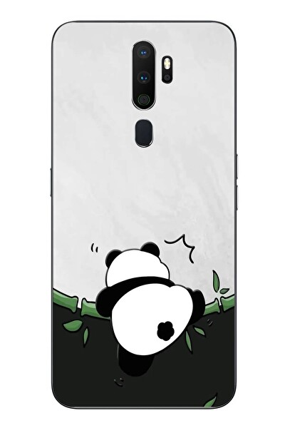 Le Balvo Oppo A5 2020 Uyumlu Bambuya Çıkan Panda Baskılı Silikon Kılıf
