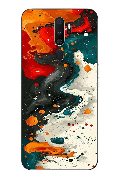Le Balvo Oppo A5 2020 Uyumlu Boya Karışımı Baskılı Silikon Kılıf