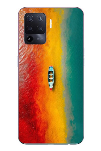 Le Balvo Oppo Reno 5 Lite Uyumlu Rengarenk Tekne Baskılı Silikon Kılıf
