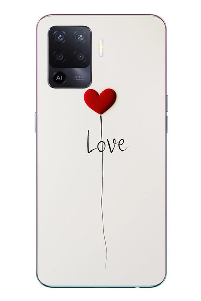 Le Balvo Oppo Reno 5 Lite Uyumlu Love Aşk Baskılı Silikon Kılıf