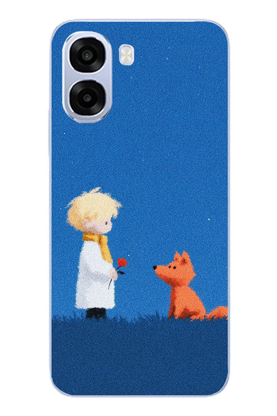Le Balvo Oppo A6t - A6X Uyumlu Sarışın Çocuk ve Köpek Baskılı Silikon Kılıf