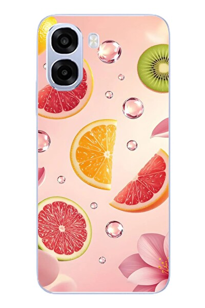 Le Balvo Oppo A6t - A6X Uyumlu Meyve Dilimleri Baskılı Silikon Kılıf
