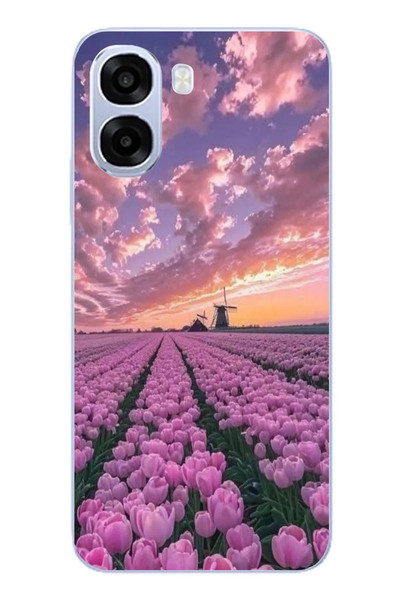Le Balvo Oppo A6t - A6X Uyumlu Lale Bahçesi Baskılı Silikon Kılıf
