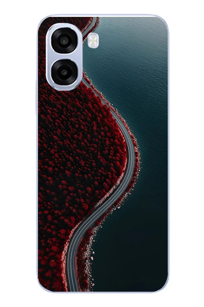 Le Balvo Oppo A6t - A6X Uyumlu Sonbahar Yolu Baskılı Silikon Kılıf