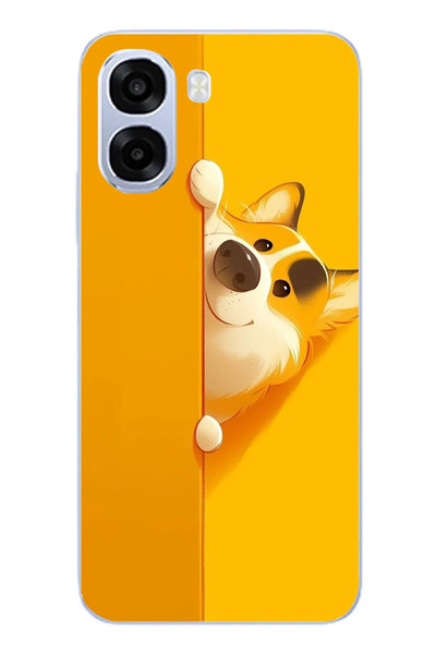 Le Balvo Oppo A6t - A6X Uyumlu Sarı Köpek Baskılı Silikon Kılıf