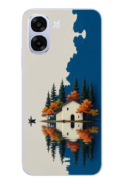 Le Balvo Oppo A6t - A6X Uyumlu Sonbahar Evi Baskılı Silikon Kılıf