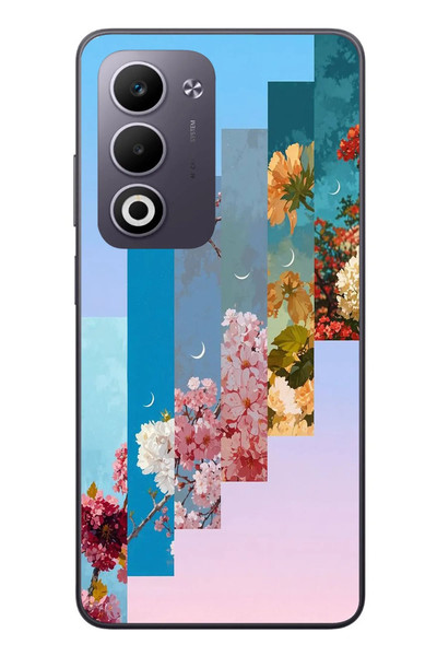 Le Balvo Oppo A5 4G Uyumlu Dik Çiçek Tabloları Baskılı Silikon Kılıf