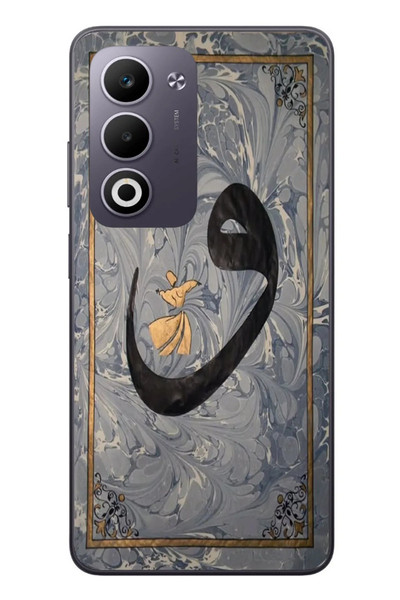 Le Balvo Oppo A5 4G Uyumlu Vav Harfi Gri Baskılı Silikon Kılıf