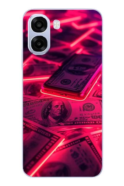 Le Balvo Oppo A6t - A6X Uyumlu Kızıl Dolarlar Baskılı Silikon Kılıf