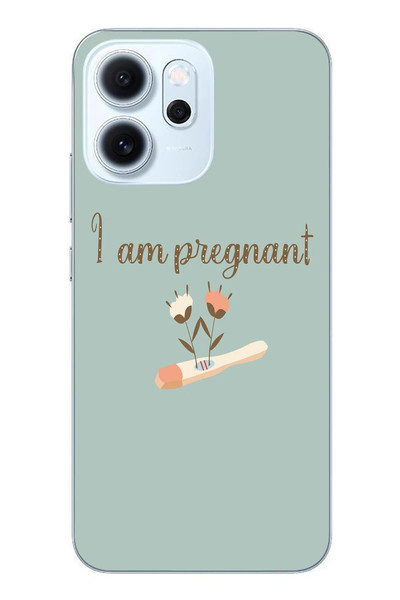 Le Balvo Oppo Reno 14F Uyumlu I'm Pregnant Baskılı Silikon Kılıf