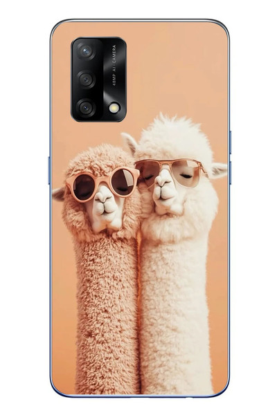 Le Balvo Oppo A74 Uyumlu Sevgili Lamalar Baskılı Silikon Kılıf