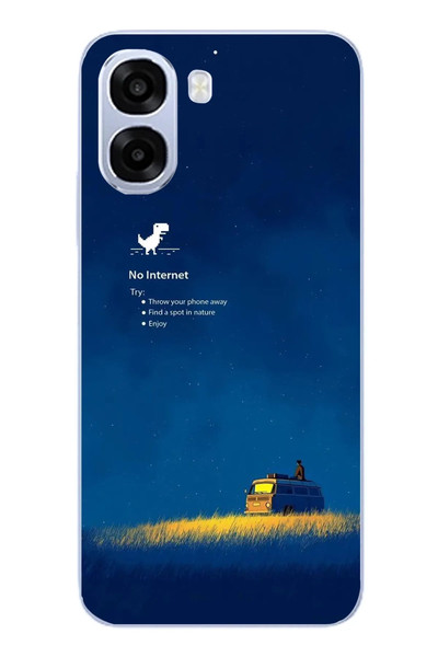 Le Balvo Oppo A6t - A6X Uyumlu İnternet Yok Baskılı Silikon Kılıf