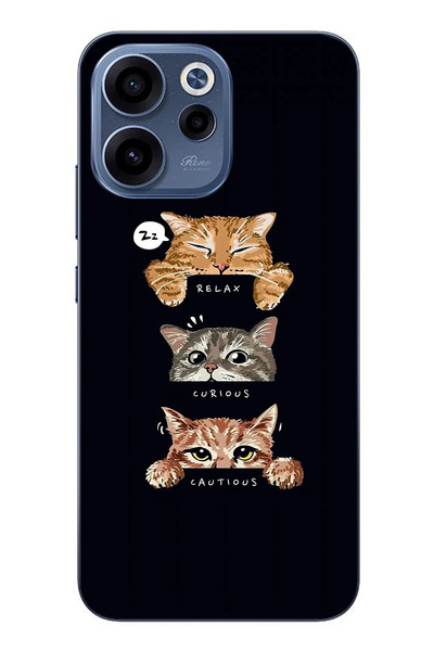 Le Balvo Oppo Reno 15F Uyumlu Kedi Halleri Baskılı Silikon Kılıf
