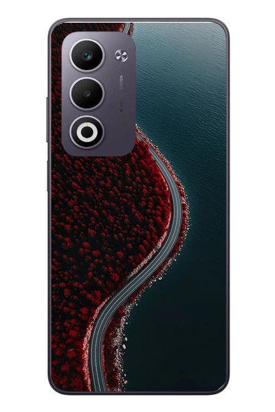 Le Balvo Oppo A5 4G Uyumlu Sonbahar Yolu Baskılı Silikon Kılıf