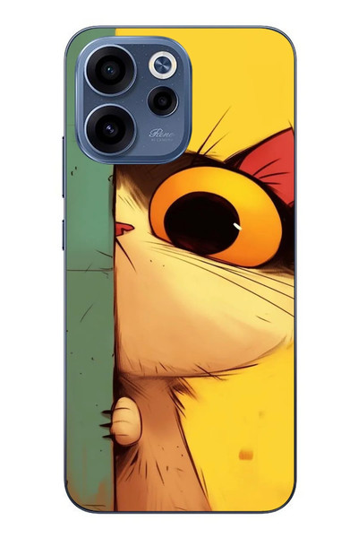 Le Balvo Oppo Reno 15F Uyumlu Tek Gözlü Kedi Baskılı Silikon Kılıf