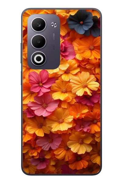 Le Balvo Oppo A5 4G Uyumlu Sarı Pembe Çiçekler Baskılı Silikon Kılıf