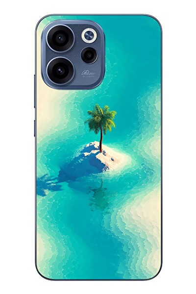 Le Balvo Oppo Reno 15F Uyumlu Adada Palmiye Baskılı Silikon Kılıf