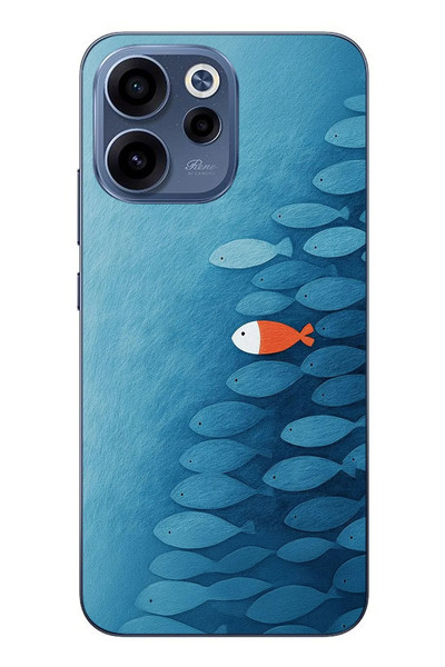 Le Balvo Oppo Reno 15F Uyumlu Balıklar Yüzüyor Baskılı Silikon Kılıf