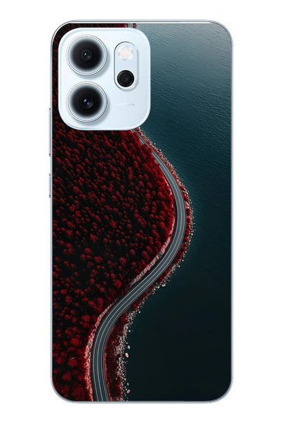 Le Balvo Oppo Reno 14F Uyumlu Sonbahar Yolu Baskılı Silikon Kılıf