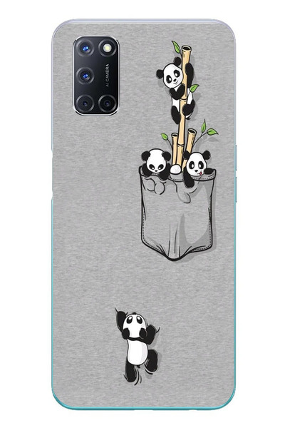 Le Balvo Oppo A52 Uyumlu Cepli Panda Baskılı Silikon Kılıf