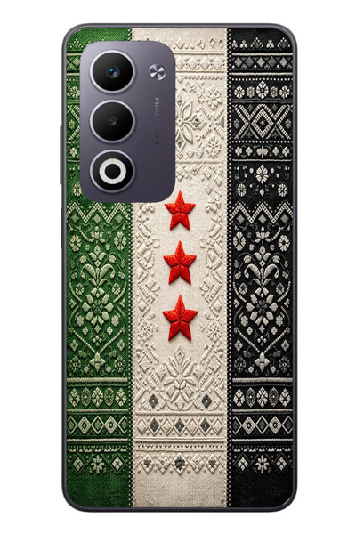 Le Balvo Oppo A5 4G Uyumlu Suriye Bayrağı Dokuma Baskılı Silikon Kılıf