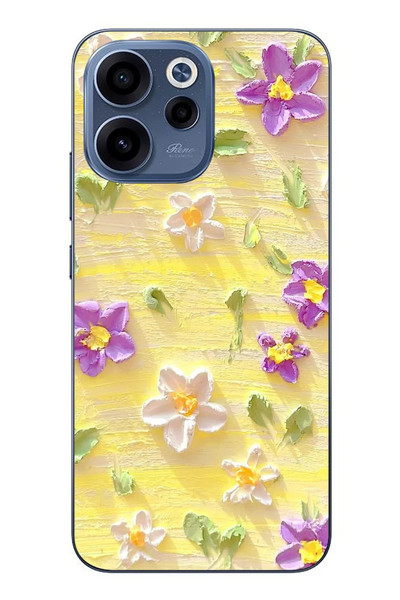 Le Balvo Oppo Reno 15F Uyumlu Mor Papatyalar Baskılı Silikon Kılıf