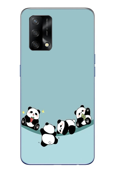 Le Balvo Oppo A74 Uyumlu Panda Ailesi Baskılı Silikon Kılıf