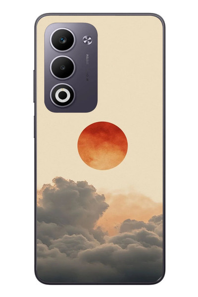 Le Balvo Oppo A5 4G Uyumlu Bulut ve Güneş Baskılı Silikon Kılıf