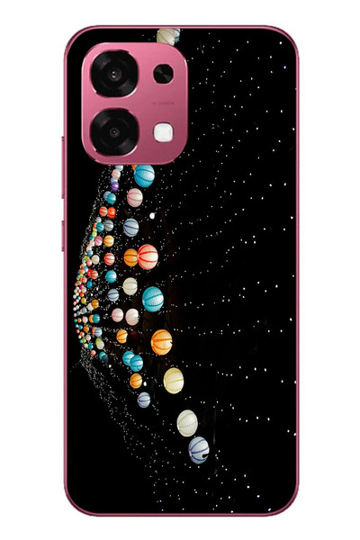 Le Balvo Oppo A6 PRO Uyumlu Gezegenlerin Dansı Baskılı Silikon Kılıf