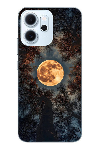 Le Balvo Oppo Reno 14F Uyumlu Ay Gökyüzü Baskılı Silikon Kılıf