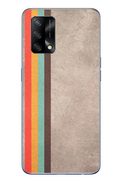 Le Balvo Oppo A74 Uyumlu Retro Gökkuşağı Baskılı Silikon Kılıf