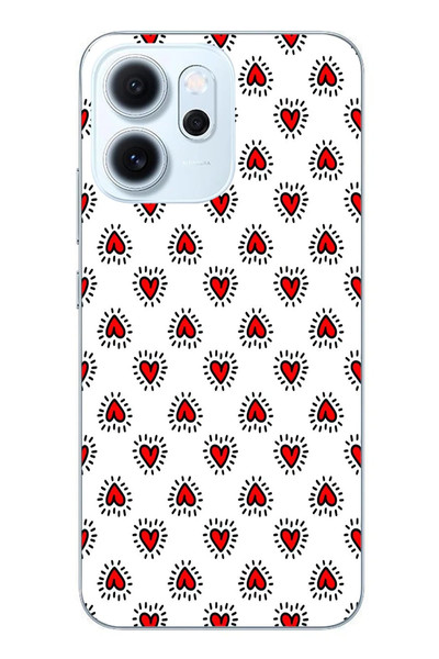 Le Balvo Oppo Reno 14F Uyumlu Kalp Çizgisi Baskılı Silikon Kılıf