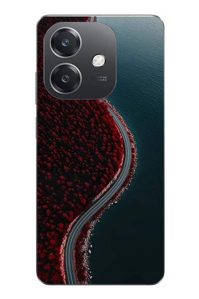 Le Balvo Oppo A3 Uyumlu Sonbahar Yolu Baskılı Silikon Kılıf