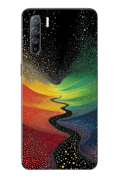 Le Balvo Oppo Reno 3 Uyumlu Renkli Yollar Baskılı Silikon Kılıf