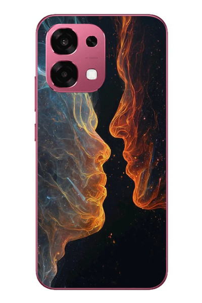 Le Balvo Oppo A6 PRO Uyumlu Kavuşan Çizgiler Baskılı Silikon Kılıf