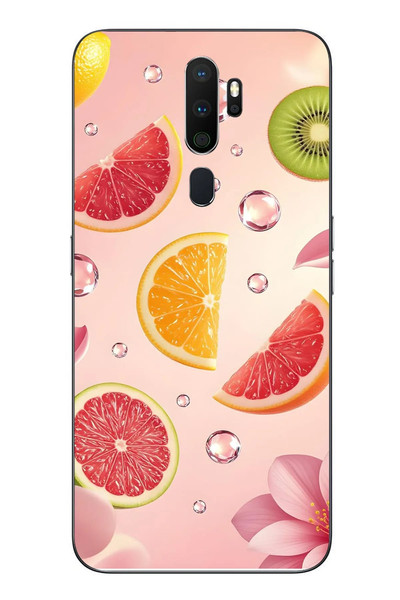 Le Balvo Oppo A5 2020 Uyumlu Meyve Dilimleri Baskılı Silikon Kılıf