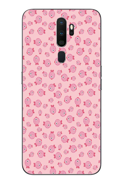 Le Balvo Oppo A5 2020 Uyumlu Pembe Balıklar Baskılı Silikon Kılıf