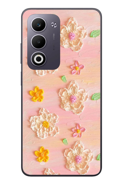 Le Balvo Oppo A5 4G Uyumlu Pastel Papatya Baskılı Silikon Kılıf