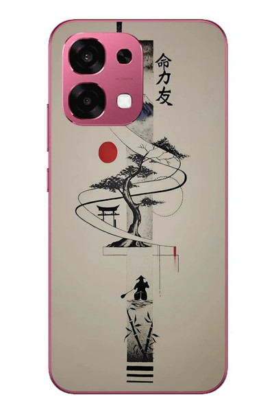 Le Balvo Oppo A6 PRO Uyumlu Japon Felsefesi Baskılı Silikon Kılıf