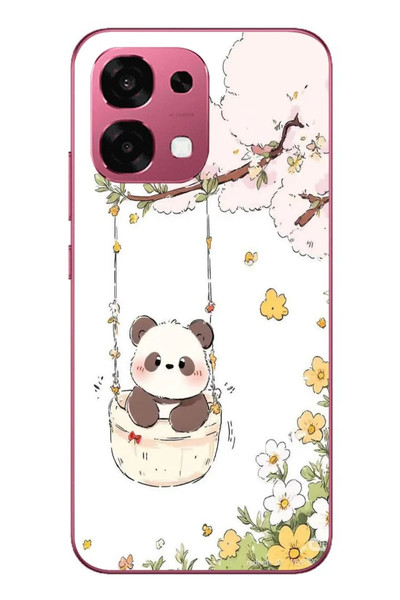 Le Balvo Oppo A6 PRO Uyumlu Sallanan Panda Baskılı Silikon Kılıf